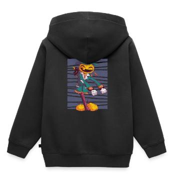 Halloween - Sweat Premium à capuche enfant bio - noir - Dos - AI Model Kid Male (0cm)