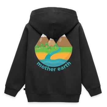 Jour de la Terre - Sweat Premium à capuche enfant bio - noir - Dos - AI Model Kid Male (0cm)