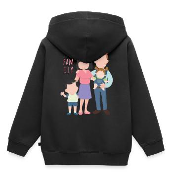 Familie - Kinder Premium Organic Hoodie - Schwarz - Hinten - AI Model Kid Male (0cm)