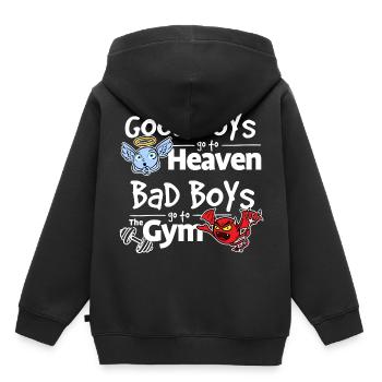 Les mauvais garçons vont à la gym - Sweat Premium à capuche enfant bio - noir - Dos - AI Model Kid Male (0cm)