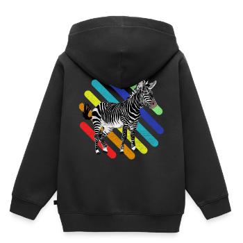 zebra - Kids Premium Organic Hoodie - black - Back - AI Model Kid Male (0cm)