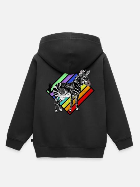 Zebrastreifen Zebra - Kinder Premium Organic Hoodie - Schwarz
