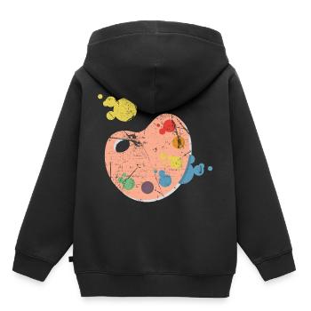 art - Sweat Premium à capuche enfant bio - noir - Dos - AI Model Kid Male (0cm)