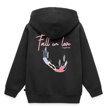 Liebe - Kinder Premium Organic Hoodie - Schwarz - Hinten - AI Model Kid Male (0cm)