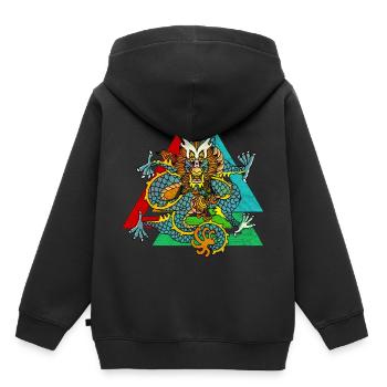Märchen Drache chinesisch - Kinder Premium Organic Hoodie - Schwarz - Hinten - AI Model Kid Male (0cm)