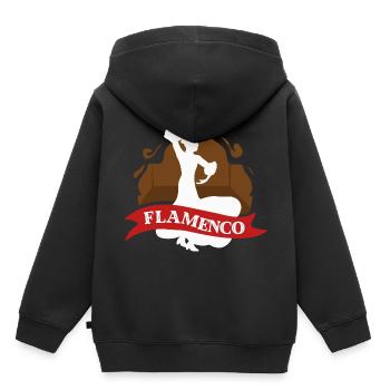 flamenco - Sweat Premium à capuche enfant bio - noir - Dos - AI Model Kid Male (0cm)