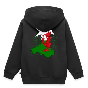 Wales Flagge Kelten Cardiff Nation Drache - Kinder Premium Organic Hoodie - Schwarz - Hinten - AI Model Kid Male (0cm)