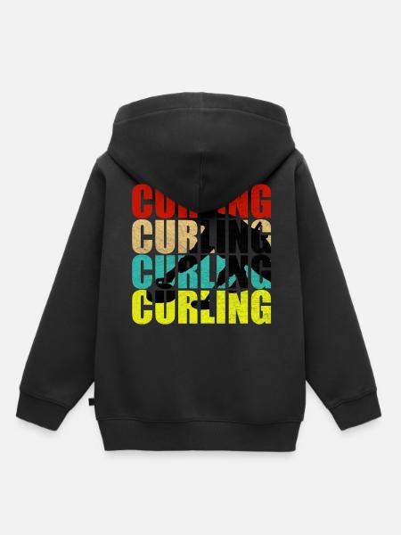 Curling - Kinder Premium Organic Hoodie - Schwarz