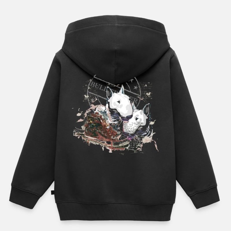 bull-terrier - Sweat Premium à capuche enfant bio - noir