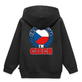 République tchèque - Sweat Premium à capuche enfant bio - noir - Dos - AI Model Kid Male (0cm)