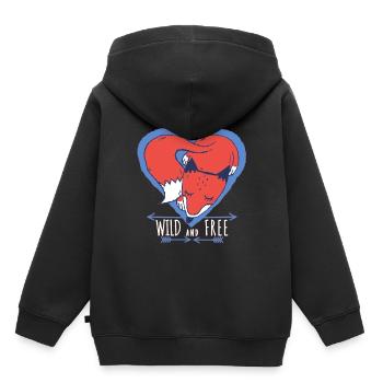 Renard Animaux Forêt Coeur animal Protection des animaux Conservation de la nature - Sweat Premium à capuche enfant bio - noir - Dos - AI Model Kid Male (0cm)