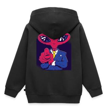 étranger - Sweat Premium à capuche enfant bio - noir - Dos - AI Model Kid Male (0cm)