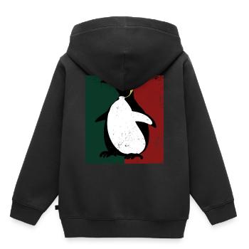 manchot - Sweat Premium à capuche enfant bio - noir - Dos - AI Model Kid Male (0cm)