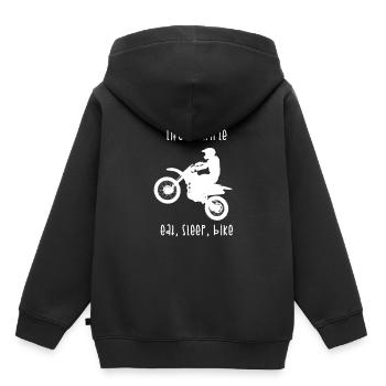 Motocross - Kinder Premium Organic Hoodie - Schwarz - Hinten - AI Model Kid Male (0cm)