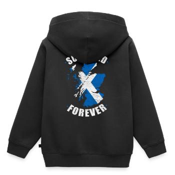 Écosse - Sweat Premium à capuche enfant bio - noir - Dos - AI Model Kid Male (0cm)