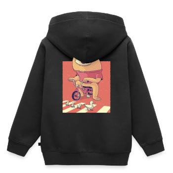 Lustige Zyklop Cyclop Fahrrad Cartoon Comic - Kinder Premium Organic Hoodie - Schwarz - Hinten - AI Model Kid Male (0cm)