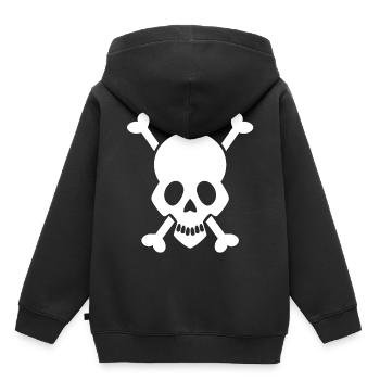 Totenkopf - Kinder Premium Organic Hoodie - Schwarz - Hinten - AI Model Kid Male (0cm)