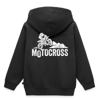 Motocross - Kinder Premium Organic Hoodie - Schwarz - Hinten - AI Model Kid Male (0cm)