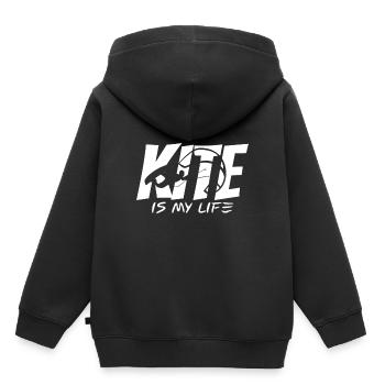 Kite Kiten Kitesurfen - Kinder Premium Organic Hoodie - Schwarz - Hinten - AI Model Kid Male (0cm)