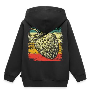 Fraise - Sweat Premium à capuche enfant bio - noir - Dos - AI Model Kid Male (0cm)