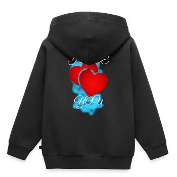 Ich Liebe Dich - Kinder Premium Organic Hoodie - Schwarz - Hinten - AI Model Kid Male (0cm)