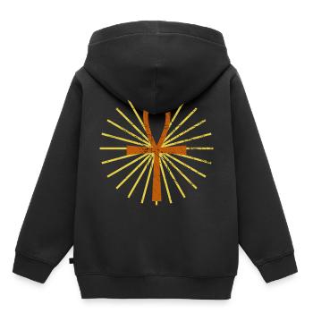 Antiquité, Egypte, Sphinx, pyramides, hiéroglyphe, antiquité - Sweat Premium à capuche enfant bio - noir - Dos - AI Model Kid Male (0cm)