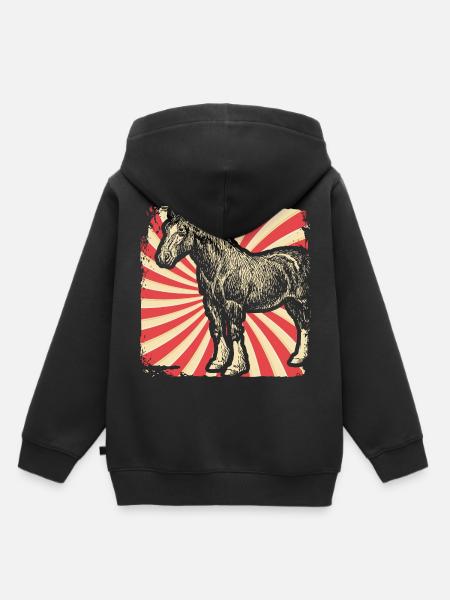 Pferd Pferderasse Clydesdale - Kinder Premium Organic Hoodie - Schwarz