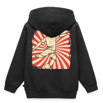 Fußballverein Fußballspieler - Kinder Premium Organic Hoodie - Schwarz - Hinten - AI Model Kid Male (0cm)