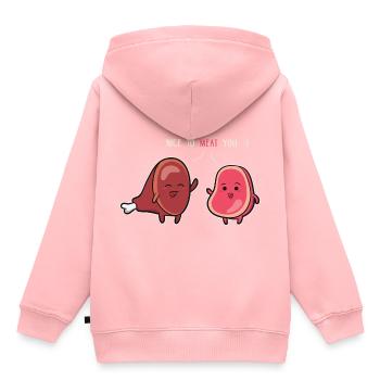 Nice to Meat you - Kinder Premium Organic Hoodie - Rosa - Hinten - AI Model Kid Female (0cm)