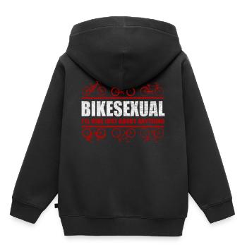 Fahrrad Fahrradfahren Radsport Fahrradtour Rad - Kinder Premium Organic Hoodie - Schwarz - Hinten - AI Model Kid Male (0cm)
