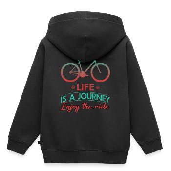 Vélo Vélo Vélo Vélo Vélo - Sweat Premium à capuche enfant bio - noir - Dos - AI Model Kid Male (0cm)