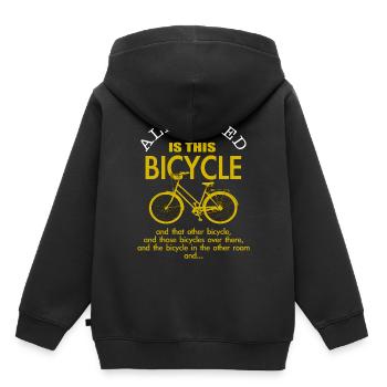 Vélo Vélo Vélo Tour Vélo Vélo - Sweat Premium à capuche enfant bio - noir - Dos - AI Model Kid Male (0cm)