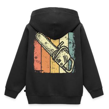 Förster Säge - Sweat Premium à capuche enfant bio - noir - Dos - AI Model Kid Male (0cm)