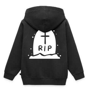 rest in peace - Kids Premium Organic Hoodie - black - Back - AI Model Kid Male (0cm)