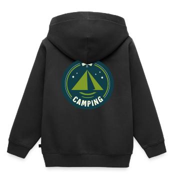 Zelt Zelten Camping Camper - Kinder Premium Organic Hoodie - Schwarz - Hinten - AI Model Kid Male (0cm)