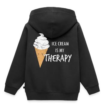 Eis Eiscreme Sommer Geschenkidee - Kinder Premium Organic Hoodie - Schwarz - Hinten - AI Model Kid Male (0cm)