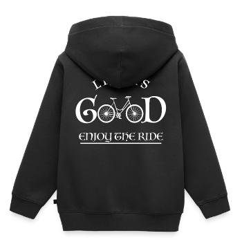 Fahrrad - Kinder Premium Organic Hoodie - Schwarz - Hinten - AI Model Kid Male (0cm)