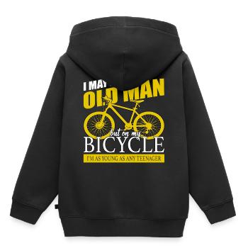 Fahrrad Bike Fahrradfahren Fahrradtour Radsport - Kinder Premium Organic Hoodie - Schwarz - Hinten - AI Model Kid Male (0cm)
