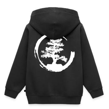 bonsaïs - Sweat Premium à capuche enfant bio - noir - Dos - AI Model Kid Male (0cm)