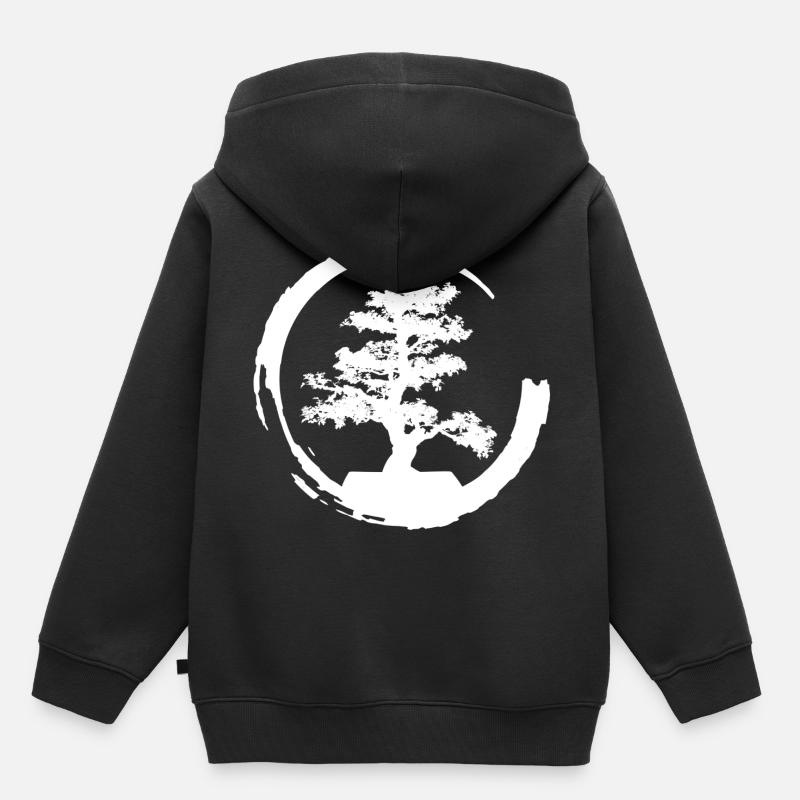 bonsaïs - Sweat Premium à capuche enfant bio - noir