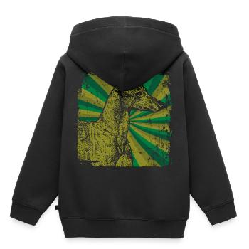 Le lévrier - Sweat Premium à capuche enfant bio - noir - Dos - AI Model Kid Male (0cm)