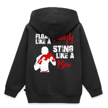 Boxen Sport Hobby Boxer Boxkampf Boxhandschuhe - Kinder Premium Organic Hoodie - Schwarz - Hinten - AI Model Kid Male (0cm)