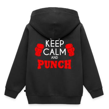 Boxe gants de boxe sport hobby boxe match sparring - Sweat Premium à capuche enfant bio - noir - Dos - AI Model Kid Male (0cm)