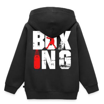Hobby de boxe sparring sac de boxe gants de boxe - Sweat Premium à capuche enfant bio - noir - Dos - AI Model Kid Male (0cm)