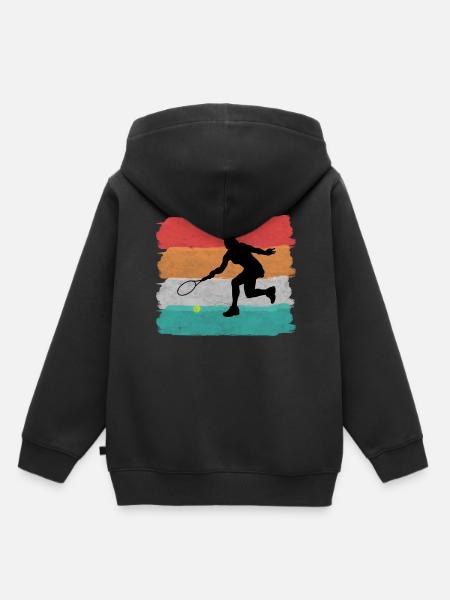 Tennisspieler - Kinder Premium Organic Hoodie - Schwarz