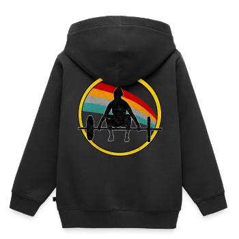 Kraftsport Fitness - Kinder Premium Organic Hoodie - Schwarz - Hinten - AI Model Kid Male (0cm)
