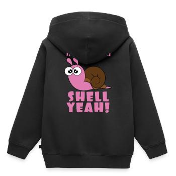 Snail Snail running club Coquille d'escargot Quick - Sweat Premium à capuche enfant bio - noir - Dos - AI Model Kid Male (0cm)