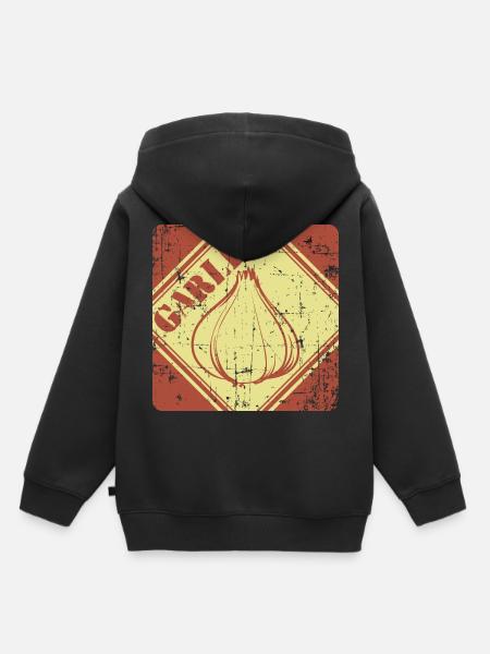 Knoblauch - Kinder Premium Organic Hoodie - Schwarz