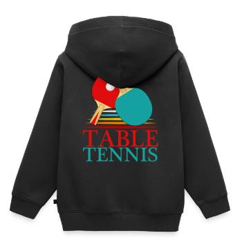 Tischtennis Tischtennisschläger Ping-Pong Pingpong - Kinder Premium Organic Hoodie - Schwarz - Hinten - AI Model Kid Male (0cm)