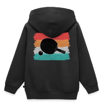 Tischtennisschlaeger Tischtennisball Ping-Pong - Kinder Premium Organic Hoodie - Schwarz - Hinten - AI Model Kid Male (0cm)